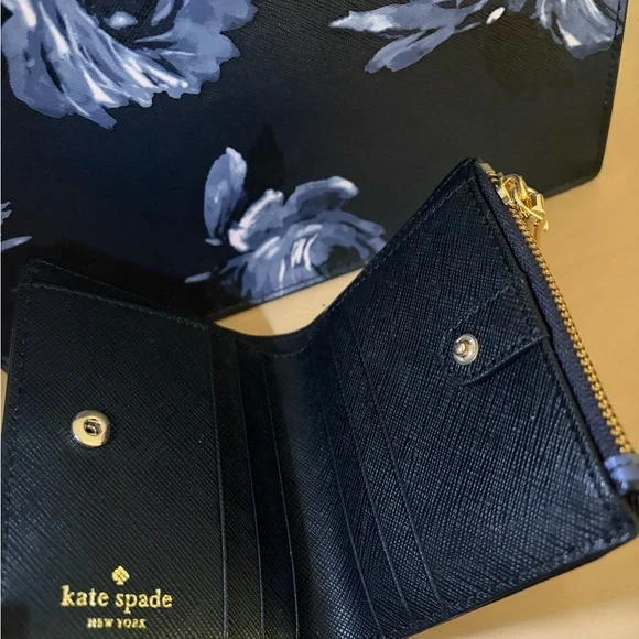 Kate Spade Black and Blue Floral Crossbody Bag and Wallet - Picture 4 of 8
